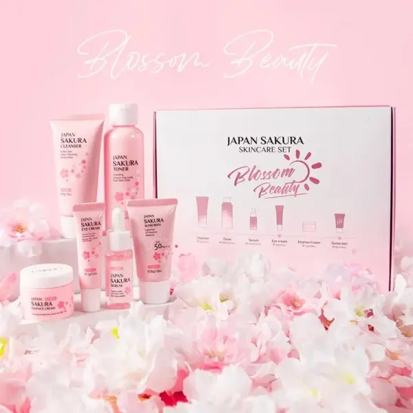 🌸 Japanisches Sakura-Pflegeset – 6-teilige Premium-Routine für strahlende Haut 🌸