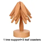 4er Set Holz Untersetzer mit Baumdesign – Hitzebeständig & Dekorativ – Bild 8