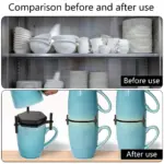 6/12Pcs Cup Holder Adjustable Stackable Coffee Mug Organizer Space Saver Kitchen Cupboard Drinkware Cup Storage Rack – Bild 2