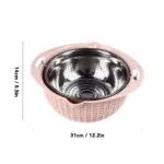 4-in-1 Siebschüssel mit Schneidaufsätzen – Drehbares Küchensieb – Bild 4