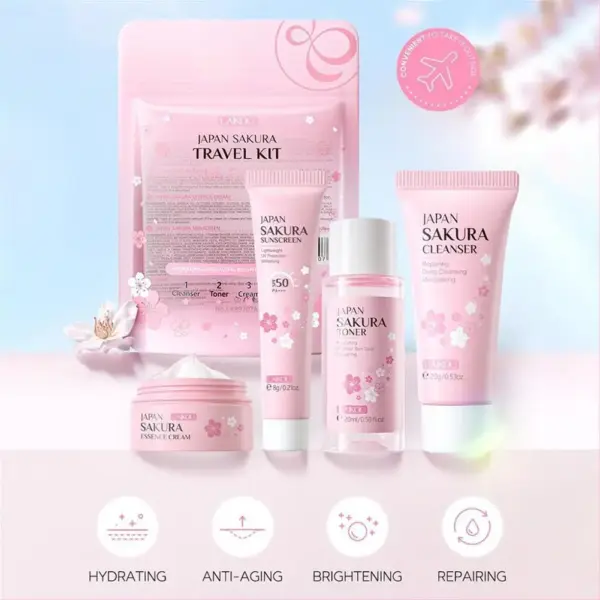 Sakura Pflegeset – Strahlende Haut mit Cleanser, Serum & Cream