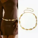Western-Ketten-Gürtel – Gold/Silber Blatt-Design für Damen