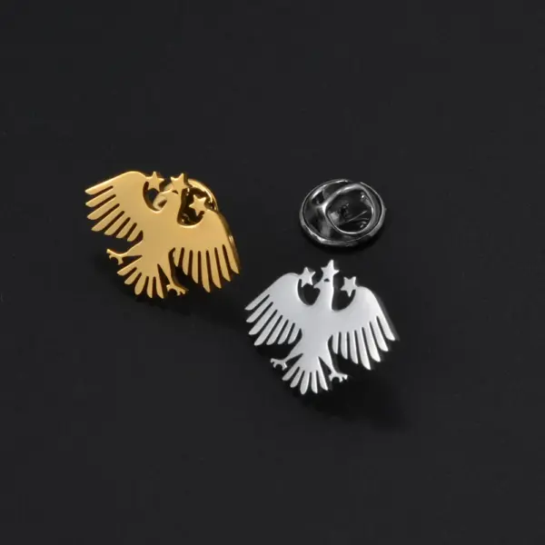 Syrien-Adler Flaggen-Brosche aus Edelstahl – Unisex