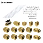 Barrow Hardtube-Wasserkühlungs-Kit – Fittings & PETG (12/14/16 mm) – Silber/Schwarz/Gold/Weiß – Bild 3