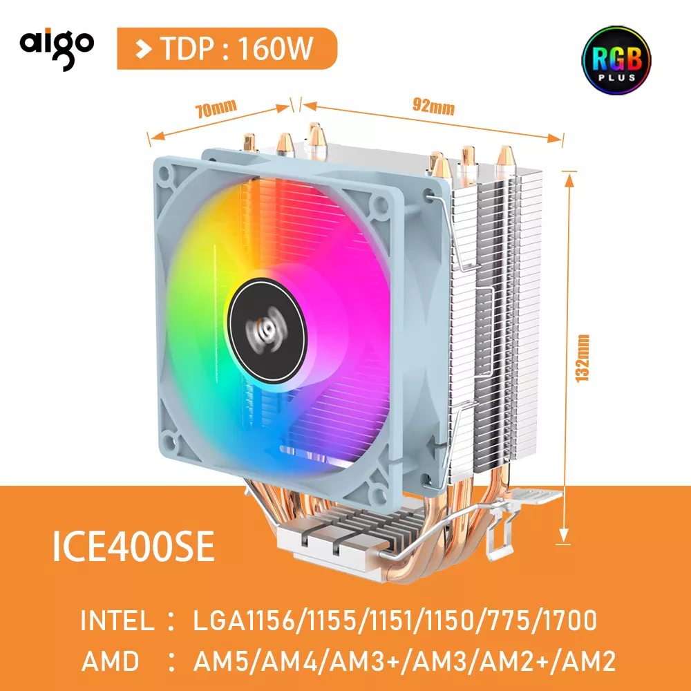 S0a776604a6694b988dc76faa63fff200M.webp CPU-Tower-Kühler 90 mm RGB – Intel/AMD – Bild 1