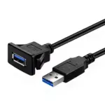 USB 3.0 + AUX Einbau-Verlängerung 1 m (wasserdichtes Kabel) – Bild 3