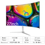 27″ Curved Monitor FHD 75Hz – 2 ms, VA, Adaptive Sync – Bild 8