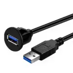 USB 3.0 + AUX Einbau-Verlängerung 1 m (wasserdichtes Kabel) – Bild 4