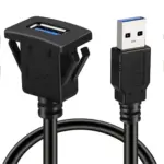 USB 3.0 + AUX Einbau-Verlängerung 1 m (wasserdichtes Kabel)