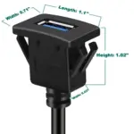 USB 3.0 + AUX Einbau-Verlängerung 1 m (wasserdichtes Kabel) – Bild 2